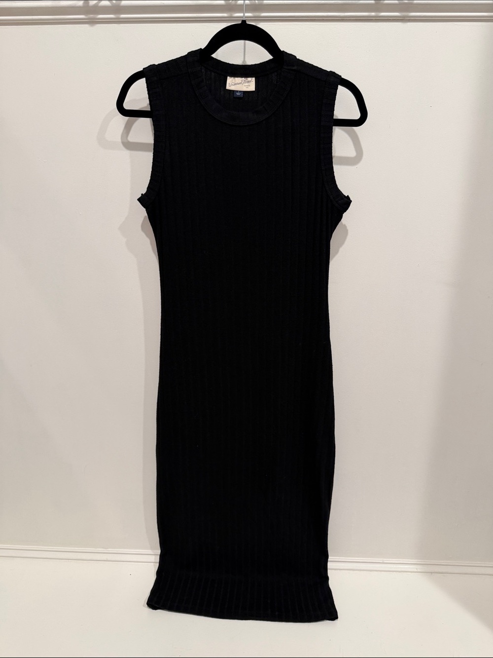 Universal Thread Black Sleeveless Ribbed Maxi Dress